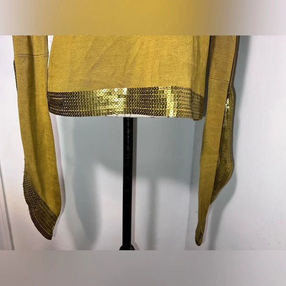 Nordstrom,M/L, 100%spun silk sequin, open asymmetric, long sleeve cardigan - Picture 4 of 9